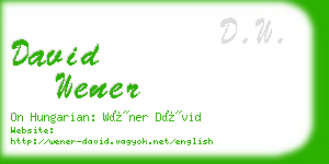 david wener business card